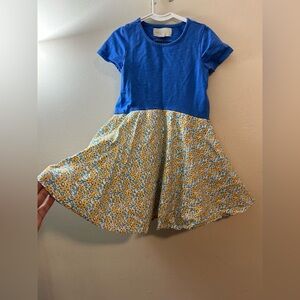 Mabel + Honey yellow blue Dress Litte girl Size 5